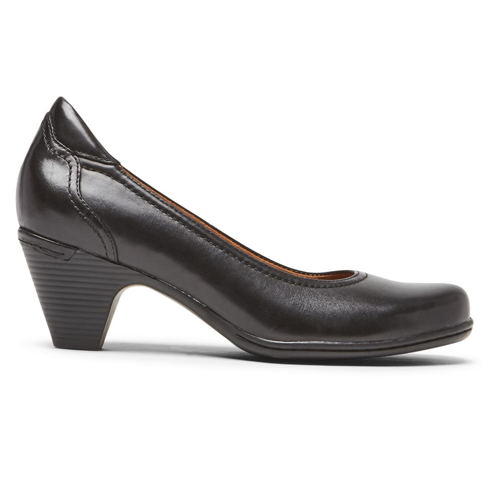 Rockport Women's Cobb Hill Adaline Heel Pumps - Black - USA (9241NQLFI)